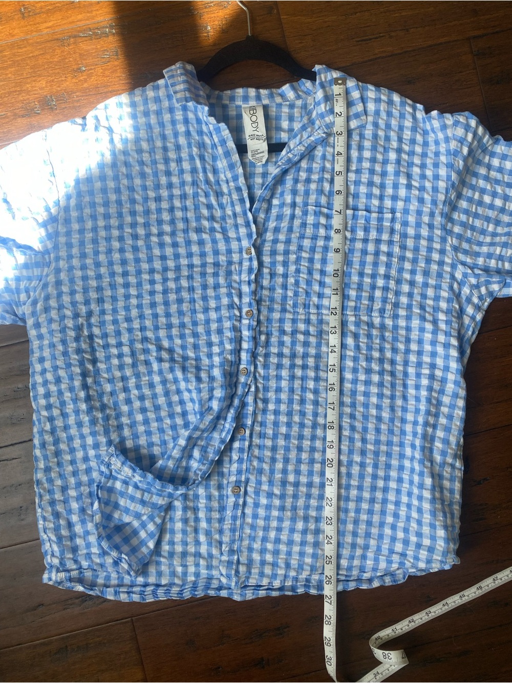 Cotton On 100% cotton Blue Gingham Short-Sleeve Shirt - Casual Summer Style - Picture 5 of 5
